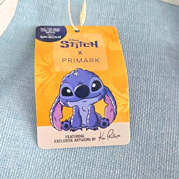 Disney Primark Stitch Backpack NWT New W Tags Blue White Zipper Pockets Palm Tre main image 4